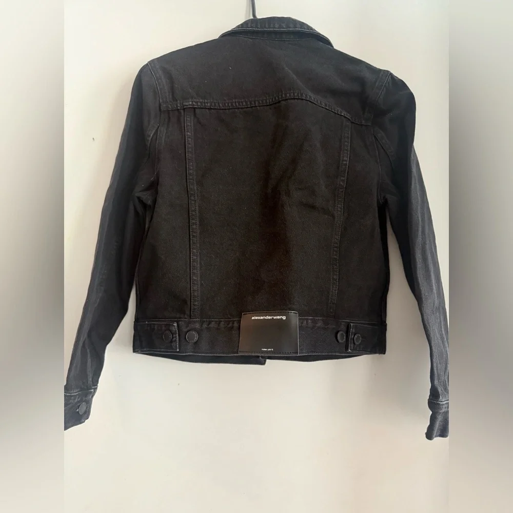 Alexander Wang Black Denim Game Jacket Size S